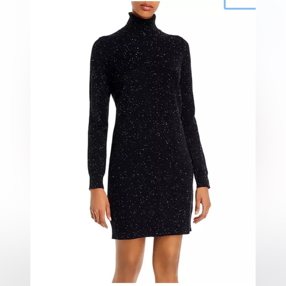 Theory Turtleneck Sweater Dress in Donegal Cashmere